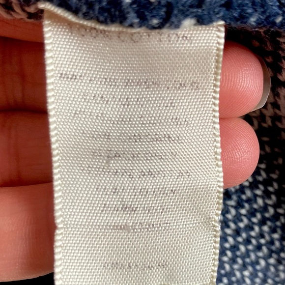 Margaret O'Leary Cardigan Chevron Stripes Blue & Winter White extra small Cotton - Picture 10 of 11